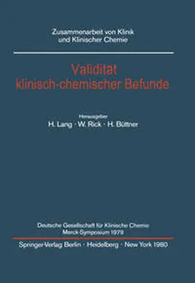 Lang / Rick / Büttner |  Validität klinisch-chemischer Befunde | eBook | Sack Fachmedien