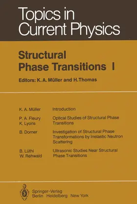Thomas / Müller |  Structural Phase Transitions I | Buch |  Sack Fachmedien