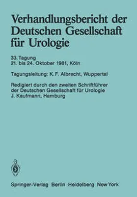 Albrecht |  Verhandlungsbericht der Deutschen Gesellschaft für Urologie | eBook | Sack Fachmedien