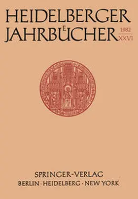 Schipperges |  Heidelberger Jahrbücher | eBook | Sack Fachmedien
