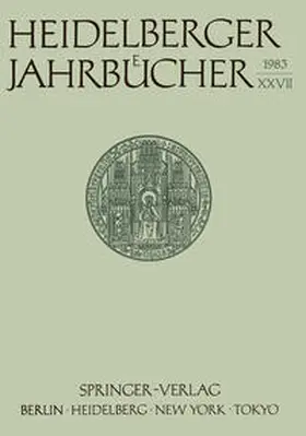 Heidelberger Jahrbücher | E-Book | www.sack.de