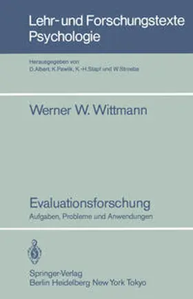 Wittmann |  Evaluationsforschung | eBook | Sack Fachmedien