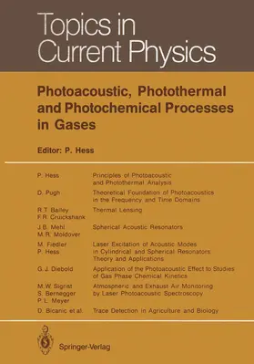 Hess |  Photoacoustic, Photothermal and Photochemical Processes in Gases | Buch |  Sack Fachmedien
