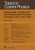 Hess |  Photoacoustic, Photothermal and Photochemical Processes at Surfaces and in Thin Films | Buch |  Sack Fachmedien