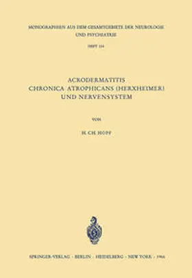 Hopf |  Acrodermatitis Chronica Atrophicans (Herxheimer) und Nervensystem | eBook | Sack Fachmedien