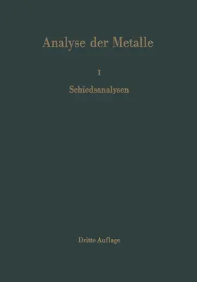  Analyse der Metalle | Buch |  Sack Fachmedien