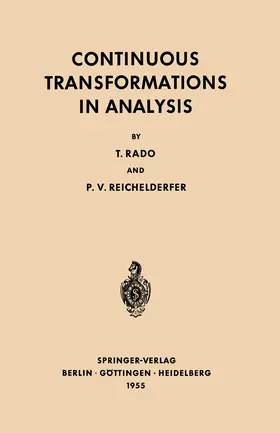 Rado / Reichelderfer |  Continuous Transformations in Analysis | Buch |  Sack Fachmedien