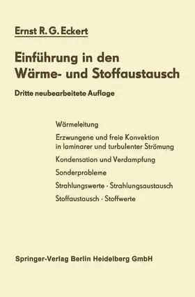 Eckert |  Einführung in den Wärme- und Stoffaustausch | Buch |  Sack Fachmedien