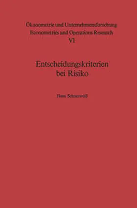 Schneeweiß | Entscheidungskriterien bei Risiko | E-Book | www.sack.de