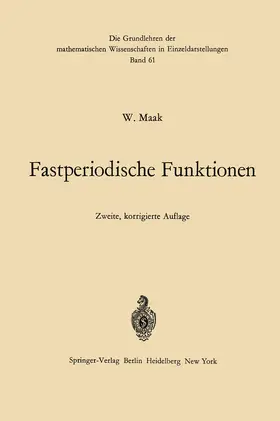 Maak |  Fastperiodische Funktionen | Buch |  Sack Fachmedien