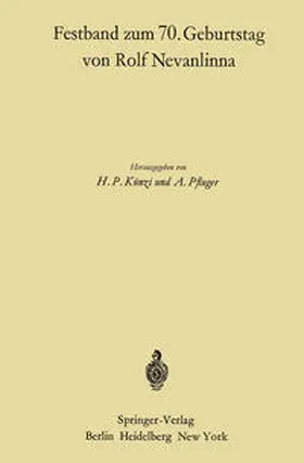 Künzi / Pfluger |  Festband zum 70. Geburtstag von Rolf Nevanlinna | eBook | Sack Fachmedien