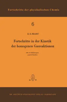 Szabo |  Fortschritte in der Kinetik der Homogenen Gasreaktionen | eBook | Sack Fachmedien