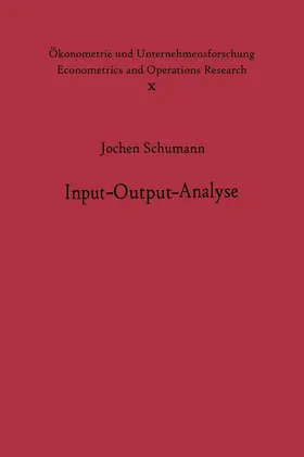 Schumann |  Input-Output-Analyse | Buch |  Sack Fachmedien