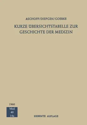 Aschoff / Goerke / Diepgen |  Kurze Übersichtstabelle zur Geschichte der Medizin | Buch |  Sack Fachmedien
