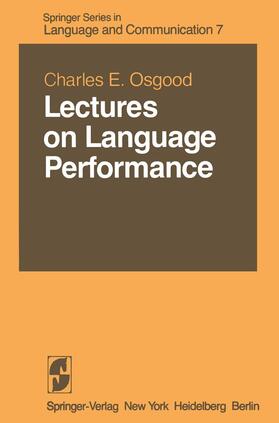 Osgood |  Lectures on Language Performance | Buch |  Sack Fachmedien