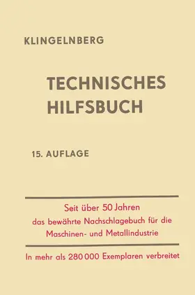 Klingelnberg / Pohl / Reindl |  Klingelnberg Technisches Hilfsbuch | Buch |  Sack Fachmedien