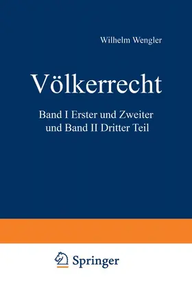 Wengler |  Völkerrecht | Buch |  Sack Fachmedien