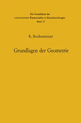 Reidemeister |  Vorlesungen über Grundlagen der Geometrie | eBook | Sack Fachmedien