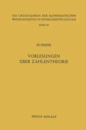 Hasse |  Vorlesungen über Zahlentheorie | Buch |  Sack Fachmedien