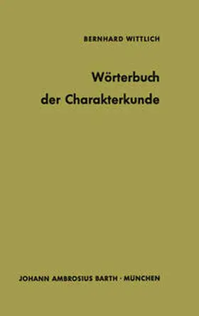 Wittlich | Wörterbuch der Charakterkunde | E-Book | www.sack.de