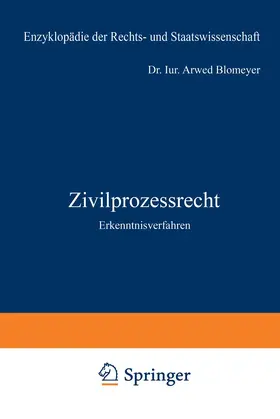 Blomeyer | Zivilprozessrecht | Buch | 978-3-642-88737-6 | sack.de