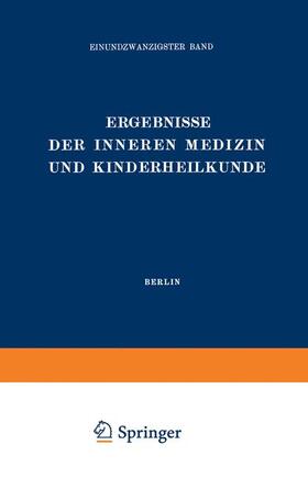 Langstein / Brugsch / Meyer |  Ergebnisse der Inneren Medizin und Kinderheilkunde | Buch |  Sack Fachmedien