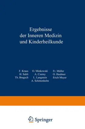 Langstein / Meyer / Schittenhelm |  Ergebnisse der inneren Medizin und Kinderheilkunde | Buch |  Sack Fachmedien