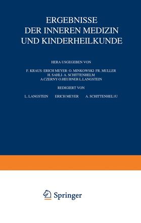 Langstein / Schittenhelm / Kraus | Ergebnisse der inneren Medizin und Kinderheilkunde | Buch | 978-3-642-88781-9 | sack.de