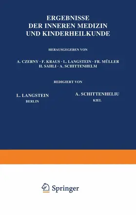 Langstein / Schittenhelm / Kraus |  Ergebnisse der Inneren Medizin und Kinderheilkunde | Buch |  Sack Fachmedien