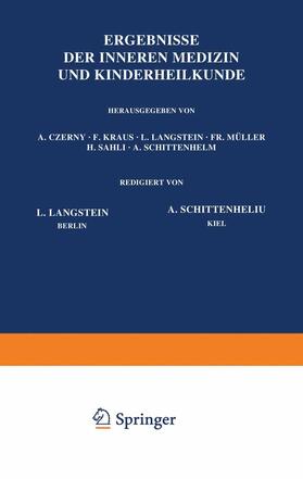 Langstein / Schittenhelm / Kraus | Ergebnisse der Inneren Medizin und Kinderheilkunde | Buch | 978-3-642-88787-1 | sack.de