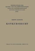Jaeger / Kaskel / Kohlrausch |  Konkursrecht | Buch |  Sack Fachmedien