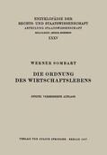 Sombart / Kaskel / Kohlrausch |  Die Ordnung des Wirtschaftslebens | Buch |  Sack Fachmedien