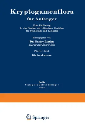 Lorch / Lindau / Pilger |  Die Laubmoose | Buch |  Sack Fachmedien