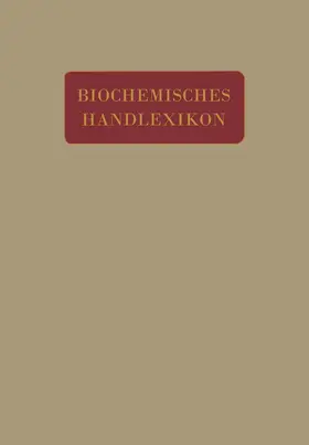 Altenburg / Einbeck / Bang | Biochemisches Handlexikon | Buch | 978-3-642-88960-8 | sack.de