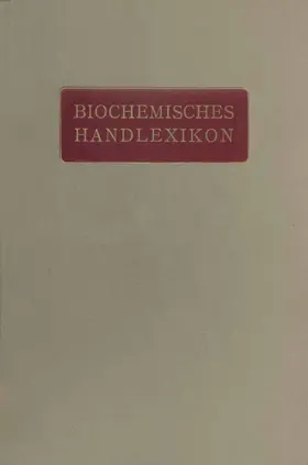Altenburg / Einbeck / Bang |  Biochemisches Handlexikon | Buch |  Sack Fachmedien