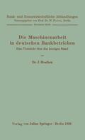 Meuthen / Prion |  Die Maschinenarbeit in deutschen Bankbetrieben | Buch |  Sack Fachmedien