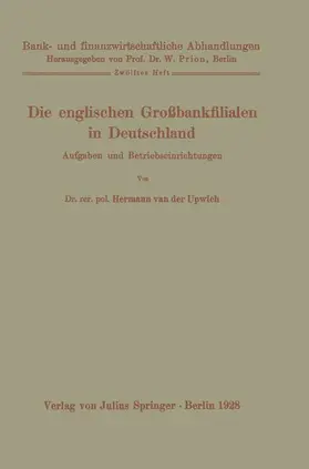 Upwich / Prion |  Die englischen Großbankfilialen in Deutschland | Buch |  Sack Fachmedien