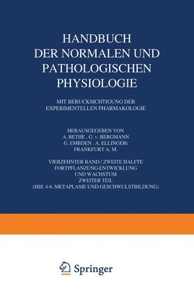 Bethe / Ellinger / Bergmann | Handbuch der Normalen und Pathologischen Physiologie Fortpflanzung Entwicklung und Wachstum | Buch | 978-3-642-89182-3 | sack.de