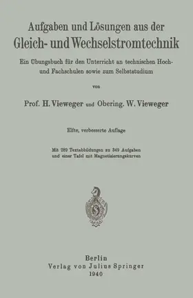 Vieweger |  Aufgaben und Lösungen aus der Gleich- und Wechselstromtechnik | Buch |  Sack Fachmedien