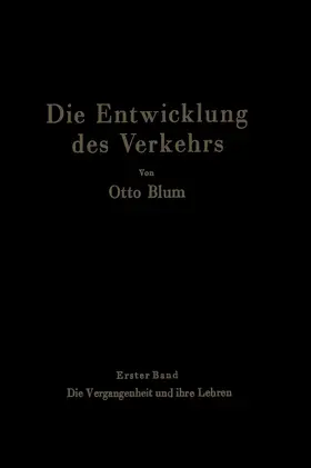 Blum |  Die Entwicklung des Verkehrs | Buch |  Sack Fachmedien
