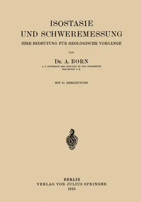 Born |  Isostasie und Schweremessung | Buch |  Sack Fachmedien