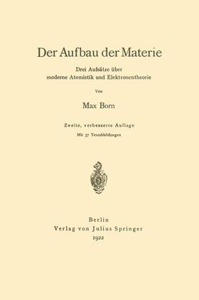 Born | Der Aufbau der Materie | Buch | 978-3-642-89561-6 | sack.de