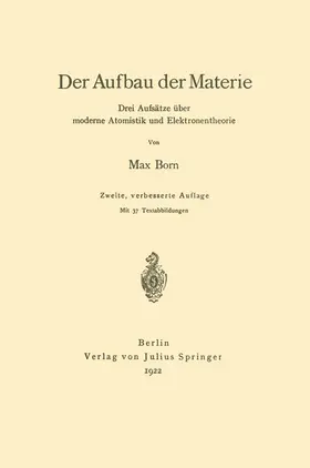 Born | Der Aufbau der Materie | Buch | 978-3-642-89561-6 | sack.de