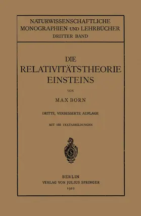 Born |  Die Relativitätstheorie Einsteins und Ihre Physikalischen Grundlagen | Buch |  Sack Fachmedien