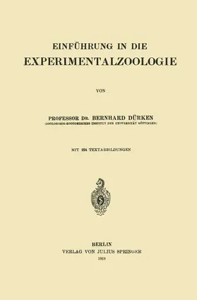 Dürken |  Einführung in die Experimentalzoologie | Buch |  Sack Fachmedien