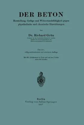 Grün | Der Beton | Buch | 978-3-642-89782-5 | www.sack.de