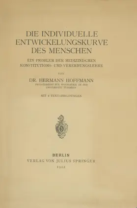 Hoffmann |  Die individuelle Entwickelungskurve des Menschen | Buch |  Sack Fachmedien