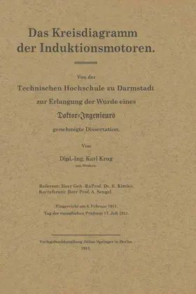 Krug |  Das Kreisdiagramm der Induktionsmotoren | Buch |  Sack Fachmedien