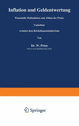 Prion | Inflation und Geldentwertung | Buch | 978-3-642-90273-4 | www.sack.de