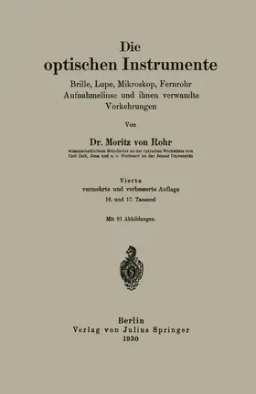 Rohr | Die optischen Instrumente | Buch | 978-3-642-90310-6 | www.sack.de